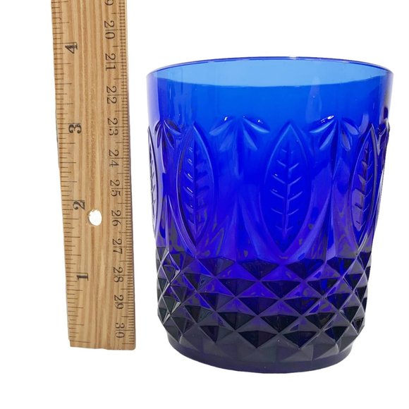 Vintage Avon Royal Sapphire Rocks Glasses Set of 3 Cobalt Blue Made in France - Picture 9 of 10